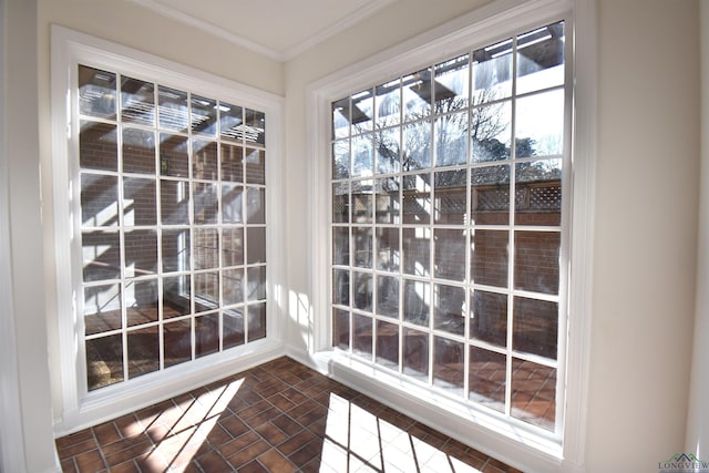 interior space with ornamental molding