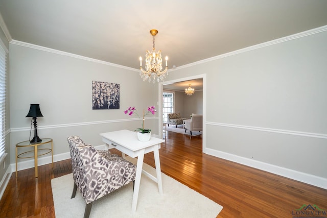 1427 S Wall Ave, Tyler, TX 75701 - dining room featuring a chandelier, wood finished floors, and ornamental molding