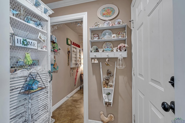 spacious closet featuring tile patterned floors