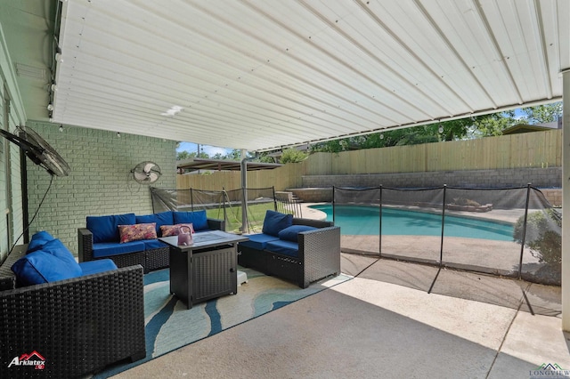 1208 Westwood Dr, Henderson, TX 75654 - view of pool with a fenced backyard, a patio area, outdoor lounge area, and a fenced in pool