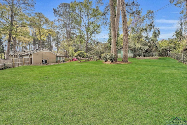 view of yard featuring a fenced backyard