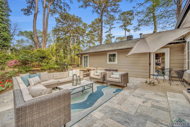 view of patio with an outdoor hangout area