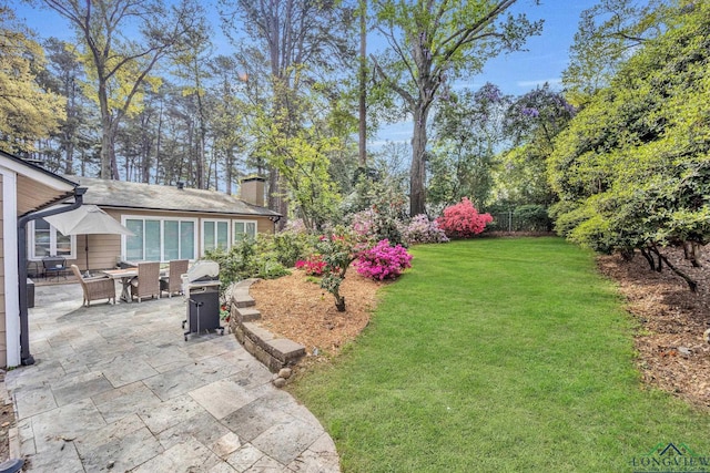 view of yard featuring a patio