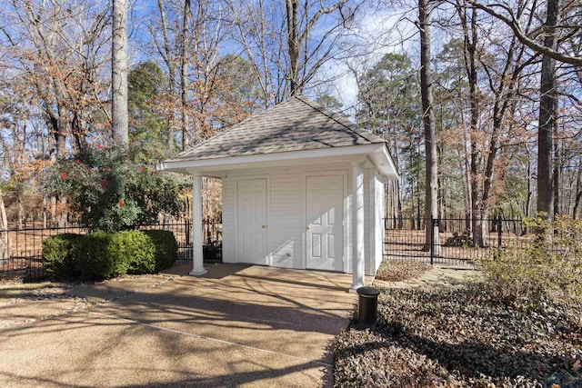 view of garage