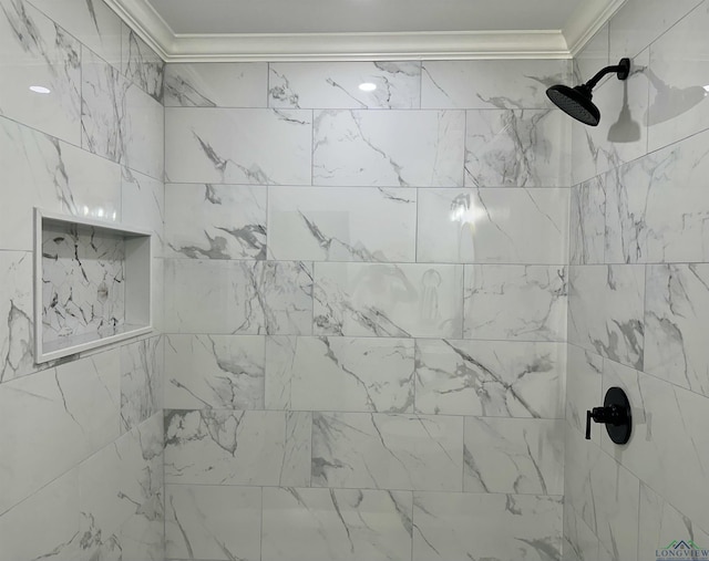 209 E Edgefield Ave, Longview, TX 75602 - bathroom view of crown molding and tiled shower
