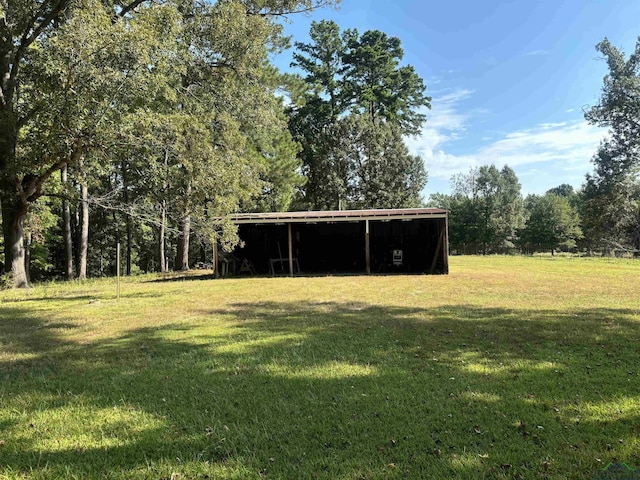 view of yard featuring an outbuilding