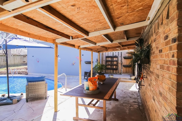 view of patio / terrace featuring an outdoor pool