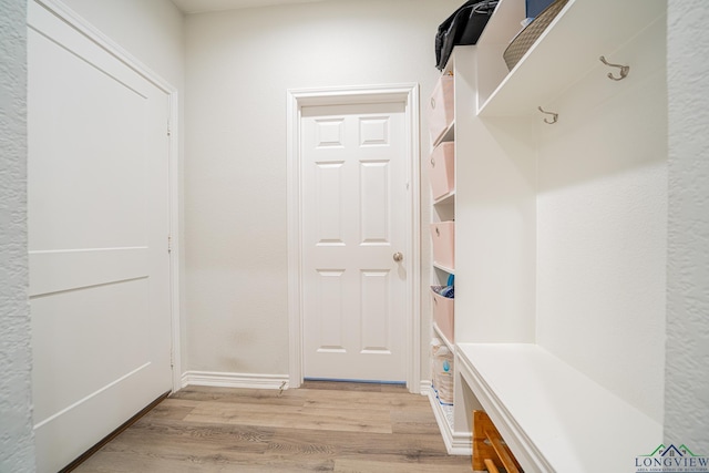 mudroom featuring light hardwood / wood-style flooring