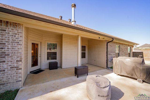 view of patio featuring area for grilling