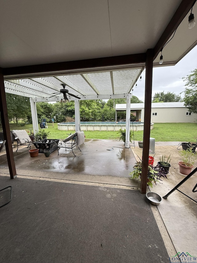 302 Meadowbrook Ln, Ore City, TX 75683 - view of patio with a pergola and a pool