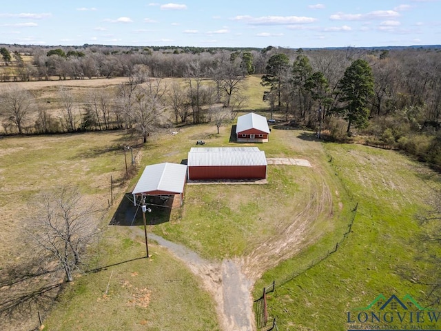 drone / aerial view featuring a rural view