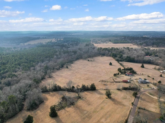 aerial view with a rural view