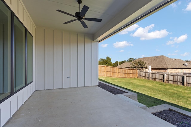 view of patio / terrace with ceiling fan