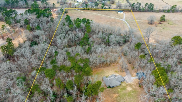 bird's eye view with a rural view