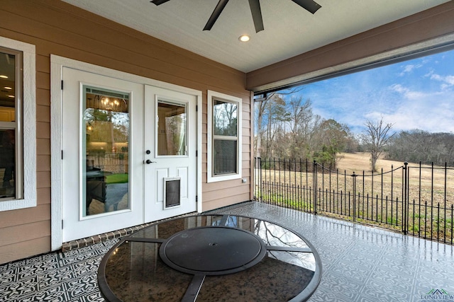 view of patio / terrace featuring ceiling fan