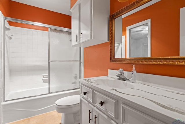 4 Briar Ln, Kilgore, TX 75662 - bathroom featuring vanity, bath / shower combo with glass door, and tile patterned floors
