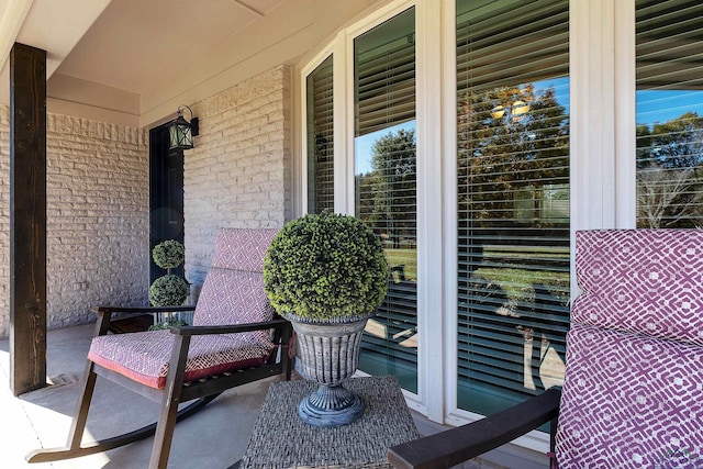 view of patio featuring covered porch