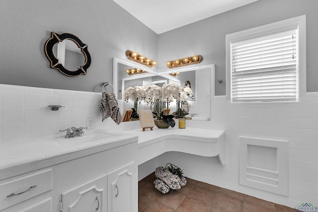 bathroom featuring vanity and tile patterned floors