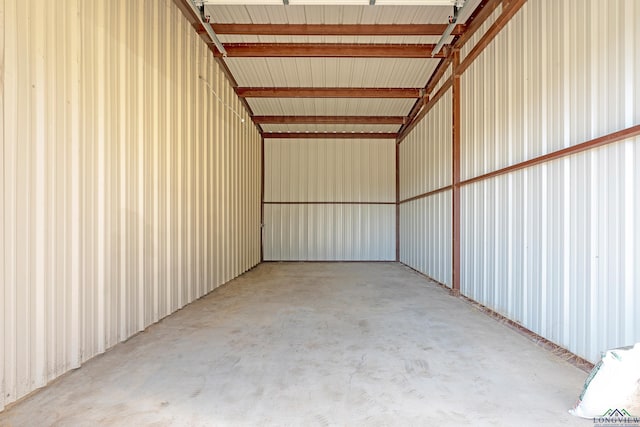 garage featuring metal wall