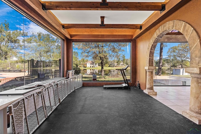 view of patio / terrace with a balcony