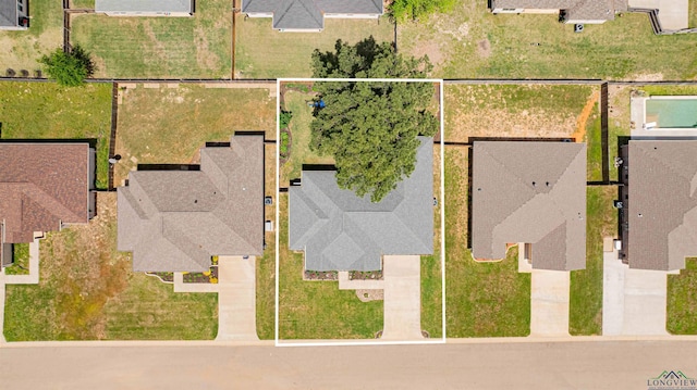 drone / aerial view with a residential view