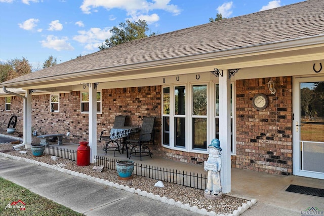 view of patio featuring covered porch