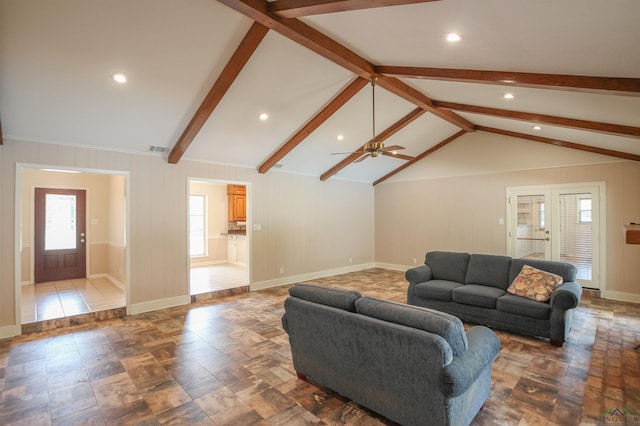 1302 Jeff Davis Dr, Tyler, TX 75703 - living room featuring a ceiling fan and recessed lighting