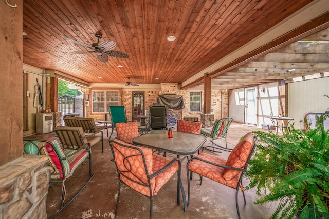 1901 Azalea St, Gilmer, TX 75644 - interior space with an outdoor living space, outdoor dining space, and ceiling fan