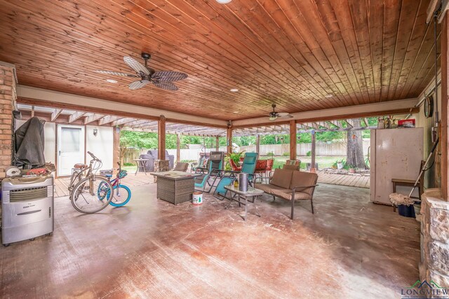1901 Azalea St, Gilmer, TX 75644 - sunroom / solarium with concrete flooring and wooden ceiling