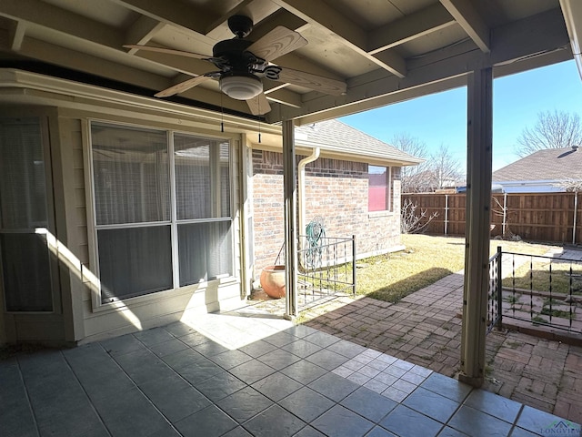 view of patio / terrace with ceiling fan