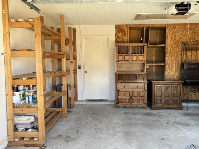 interior space featuring a garage door opener