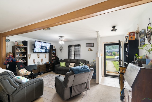 1115 Fuller Dr, Longview, TX 75602 - living area with light tile patterned floors