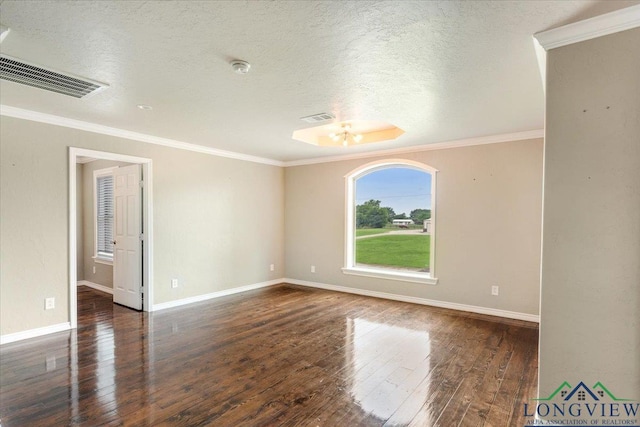 5796 Hwy 271 S, Pittsburg, TX 75686 - spare room with hardwood / wood-style flooring, baseboards, ceiling fan, ornamental molding, and a textured ceiling
