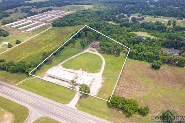 5796 Hwy 271 S, Pittsburg, TX 75686 - aerial overview of property's location featuring property boundaries highlighted