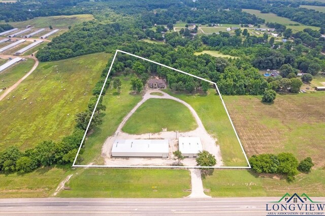5796 Hwy 271 S, Pittsburg, TX 75686 - overview of rural landscape with property parcel outlined