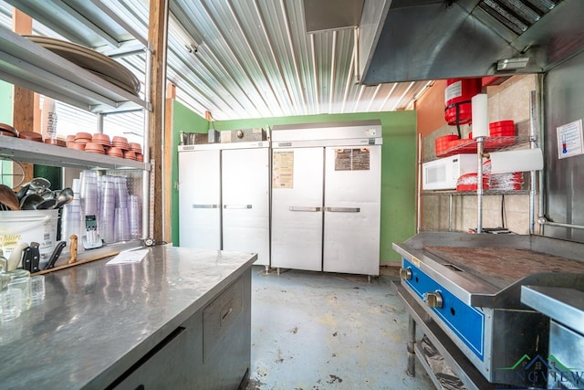 interior space featuring concrete floors