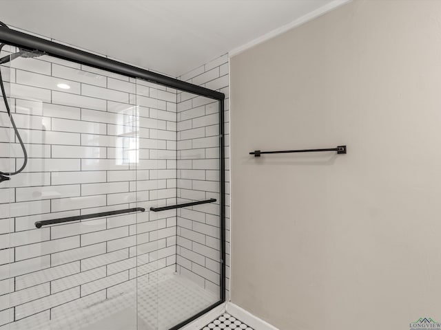 bathroom featuring walk in shower