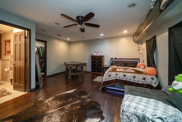 3365 Omie Dr, Longview, TX 75605 - bedroom featuring wood finished floors, recessed lighting, and a spacious closet