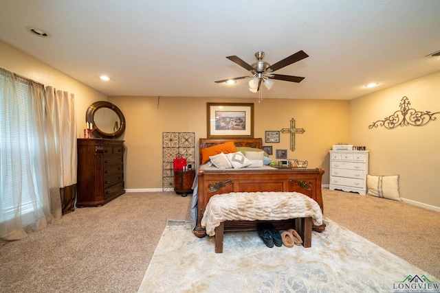 3365 Omie Dr, Longview, TX 75605 - carpeted bedroom featuring recessed lighting, baseboards, and a ceiling fan