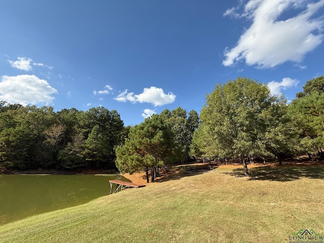 view of yard featuring a water view