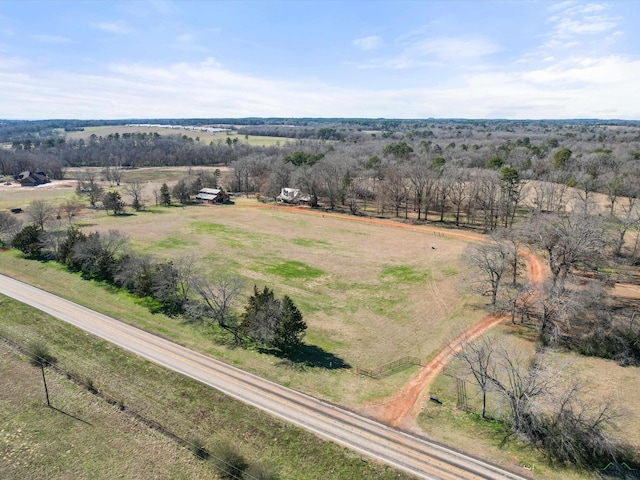 drone / aerial view featuring a rural view