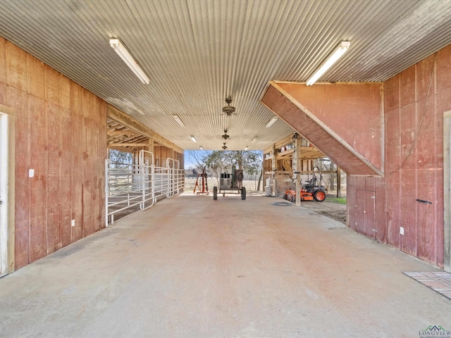 interior space with wood walls