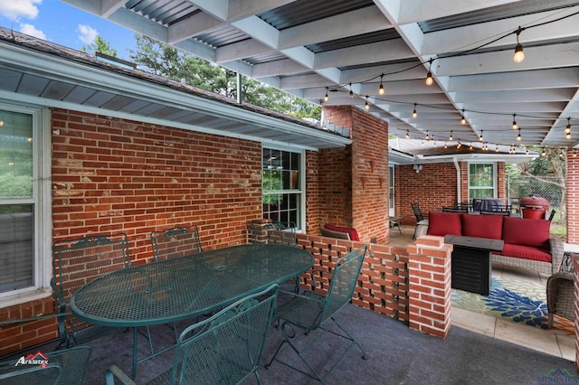 view of patio with an outdoor living space