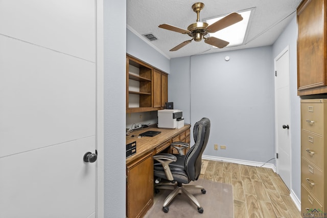 3955 E US Highway 79, Henderson, TX 75652 - office area with light wood-style flooring, ceiling fan, and baseboards