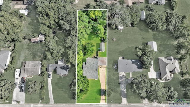 212 W W Ctr, White Oak, TX 75693 - aerial perspective of suburban area featuring property parcel outlined