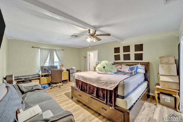 212 W W Ctr, White Oak, TX 75693 - bedroom featuring light wood-style flooring and a ceiling fan