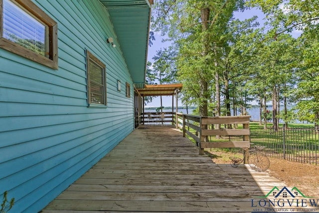 263 Crestwood Loop, Avinger, TX 75630 - view of wooden terrace