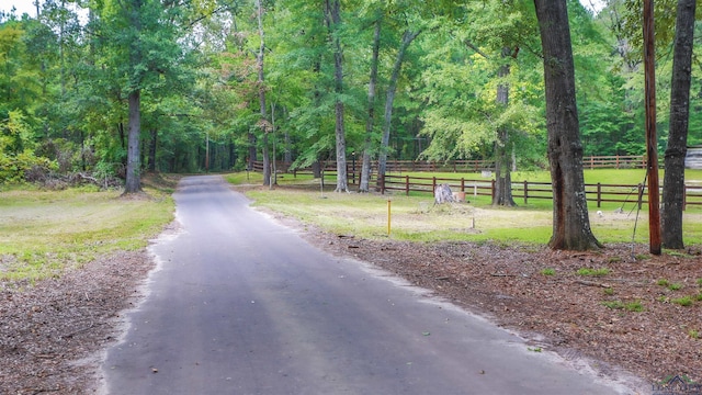 view of street featuring a rural view