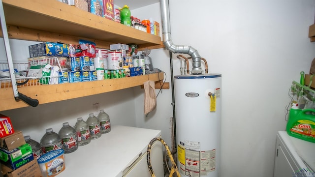 utility room featuring water heater