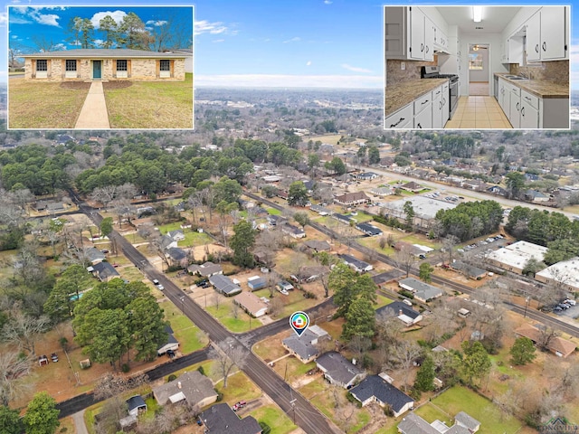 aerial view featuring a residential view